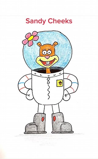 Cara Menggambar Sandy Cheeks dari SpongeBob dengan Mudah