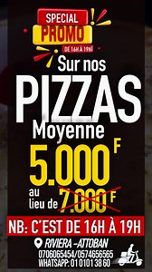 PROMO SPÉCIAL À 16H00GMT  LA PROMO PREND FIN À 19H00GMT NOS PIZZAS MOYENNES À 5.000F au lieu de 7.000F ‍ CHEZ PEDRO‍ RIVIERA ATTOBAN PRÈS DU COMMISSARIAT 30ème ARRONDISSEMENT ☎️0706065454/0574656565 WhatsApp +225 0101013860 (LIVRAISON VIA CHEZ PEDRO / YANGO) | Restaurant Chez Pedro | Facebook