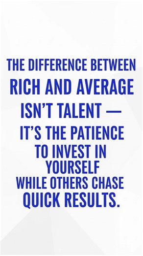 Secret to Getting Rich – Patience Over Talent 💰 Invest in Yourself – The Key to Success 🔑 #shorts