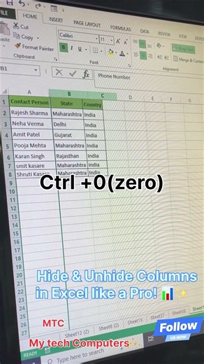 Lost your columns? Learn this quick Hide & Unhide trick in Excel! 🔥 #spreadsheets