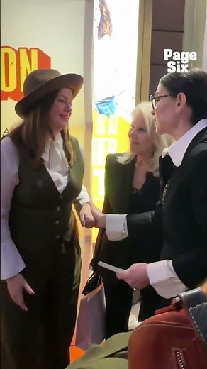 Julianna Margulies & Amber Tamblyn on carpet for opening night of Liberation on Broadway #shorts