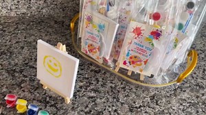 Amazon.com: BOIKOKY 12 Pack DIY Mini Canvas Painting Party Favor Bags - Includes Easel, Acrylic Paint, Splash Tattoos, Brushes & Palettes – Bulk Kids Art Party Favors with Gift Bags & Tags : Toys & Games