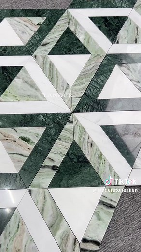 Shangri-La jade with indian green &thassos big hexagonal water jet tile.