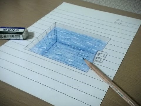 Very easy trick art | draw a pool in a notebook