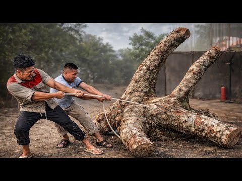 The Ancient Tree Stump And How The Young Carpenter Crafted A Table From It –A Process Worth Watching