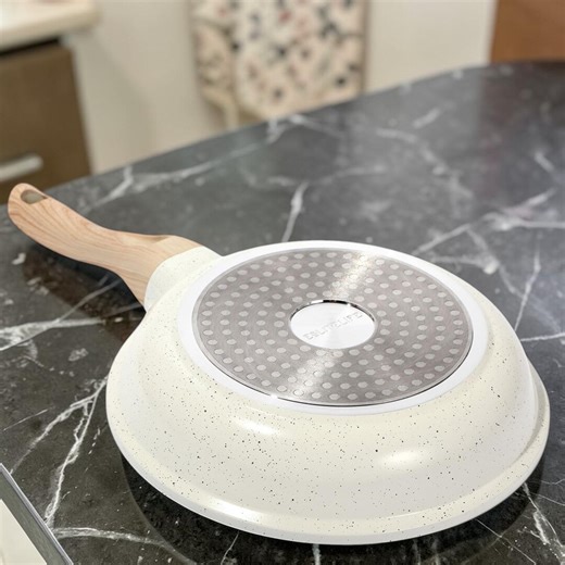 Ceramic Frying Pan Nonstick, Induction Ready Skillet With Wood Grip Handle, Durable Kitchen Cookware - Etsy