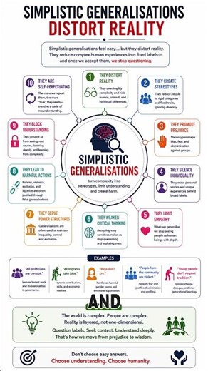 Simplistic Generalisations Distort Reality