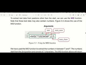 how to use MID function to extract characters from middle portion of data