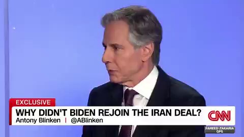 Biden promised to rejoin the deal but upon taking office decided to slow walk it, using Trump’s sanctions as leverage for longer, stronger deal. This wasted time, destroyed trust, and ultimately tanked the JCPOA. But here we get no push back on Blinken’s revisionist spin.