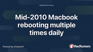 Mid-2010 Macbook rebooting multiple times daily
