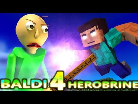 BALDI'S BASICS VS HEROBRINE CHALLENGE 4! (Reuploaded). Official Baldi Minecraft Animation Horror Gam