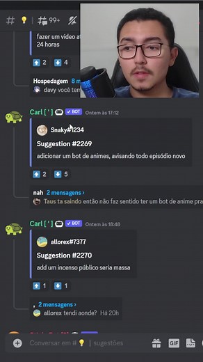Como criar Canal de Sugestão com Carl no Discord!! #carlbot #discord