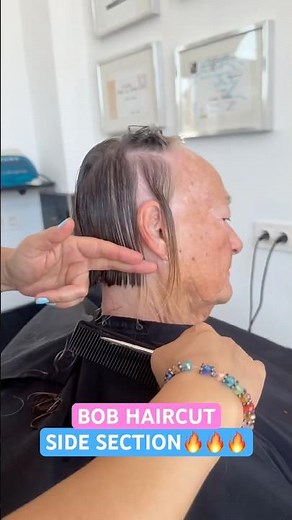 BOB HAIRCUT SIDE SECTION IN ACTION! 🔥🔥🔥 #haircutting #bobhaircut #haircut