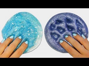 Super Satisfying Glitter Mixing into Ultra Clear Slime!