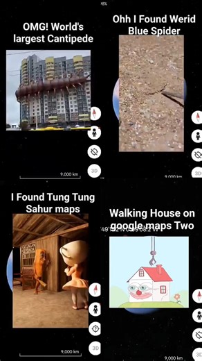 🤯🧐🌫️Four Amazing New V's OldTop Secret on google map🗺️#funny #shots #trending #viral #map