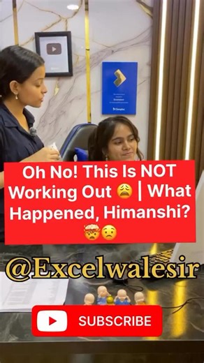 Oh No! This Is NOT Working Out 😩💥 | What Happened, Himanshi? 🤯😟 #excelwalesir #exceltraining #instagram #reels | Excel Wale Sir