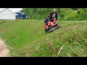 Mowing a slope with Husqvarna