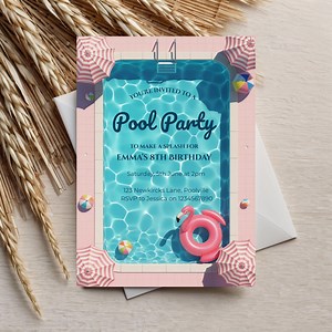 Pool Party Birthday Invitation: Kids Swim Party, Editable Template - Etsy