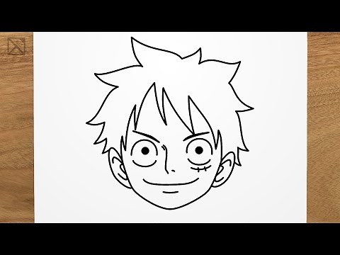 How to draw LUFFY (One Piece) step by step, EASY