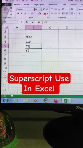 Apply Superscript Function in Excel Instantly|Ctrl+1Trick |Avantika It Training Center Keswapur Bsti