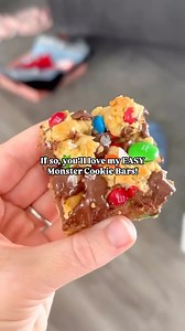 Monster Cookie Bars are a chocolatey, peanut butter, oatmeal cookie in bar form and stuffed with M&Ms. If you’ve never tried Monster Cookies before, these might just be your new favorites.😋 Recipe link in comments! Cooking with Karli #monster #cookies #cookiebars #monstercookies #mandms #chocolate #oats #oatcookies #trending #recipes #foodblogfeed | Cooking with Karli