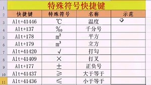 Excel特殊符号快捷键