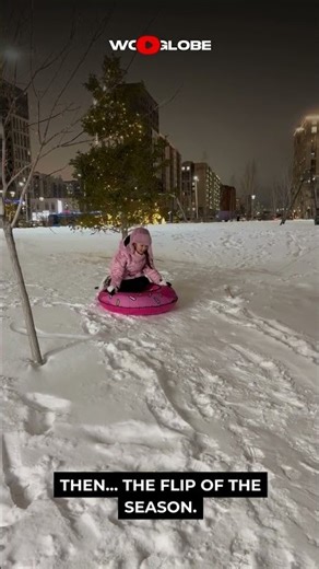 Tubing Fail on Snow Slide – From Slow Glide to Epic Tumble! | WooGlobe