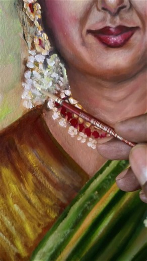 మహానటి సావిత్రి గారి | Realistic Oil Painting 🎨 | #shorts
