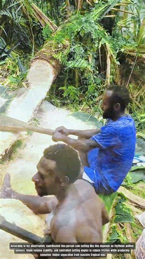 How Traditional Saw Teams Split Giant Palm Trees Into Clean Beams