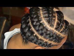 How to do stitch braids with rubber bands| EZ BRAID HAIR