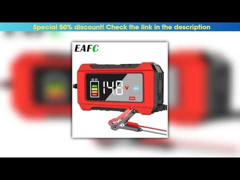 Deal 12V 6A Fully Automatic Car Battery Charger Smart Pulse Repair Color Screen for AGM GEL WET Lea