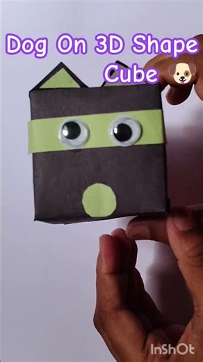 3D Shape Cube With Dog 🐶|| #3d #shapes #papercraft #short