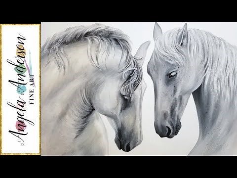 White Horses Acrylic Painting LIVE Tutorial