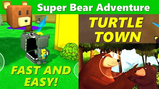 SBA Turtle Town easy run, fast end - Super Bear Adventure update