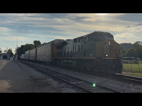 CSX 3343 leads M574 with a friendly engineer at Horse Cave