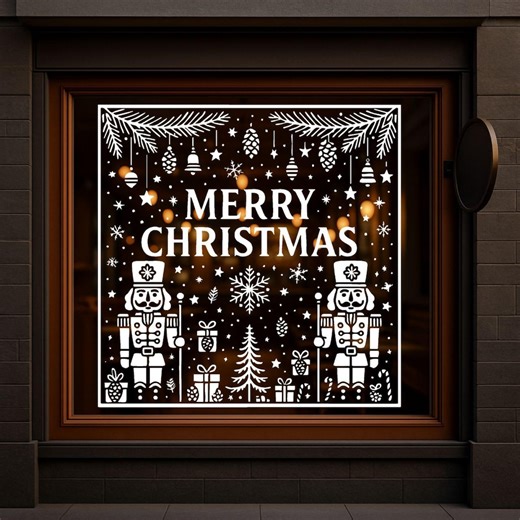 Nutcracker Christmas Window Stencil | Storefront Holiday Scene (PNG PDF SVG) - Etsy