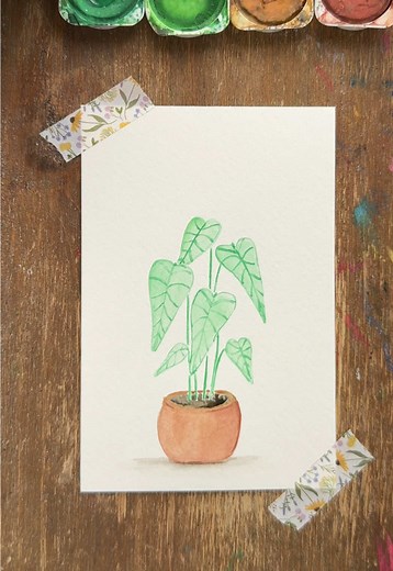 Easy Watercolor Houseplant Tutorial
