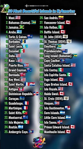 🔥 Top 50 Most Beautiful Islands in North America & Caribbean | Top 50 🌎✨