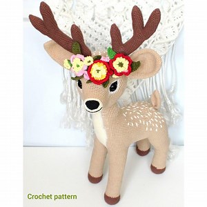 Deer Crochet Pattern PDF Reindeer Amigurumi Stuffed Big Toy Plush Deer Crochet Tutorial - Etsy
