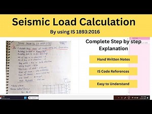 Seismic Design by IS 1893 2016 | Complete Step by Step explanation | Seismic Load Calculation