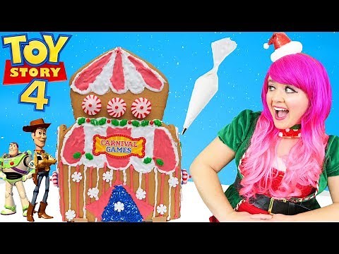 Decorating Toy Story 4 Gingerbread House | DIY Christmas Cookie House Kit | KiMMi THE CLOWN