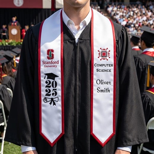 Custom Graduation Stole, Personalized Graduation Stole With Name and Major, Embroidered College Graduation Sash, Senior Class Stole - Etsy
