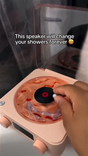 #ShowerVibes #AestheticGadgets #RetroSpeaker #HomeDecor #TechFinds #BathroomUpgrade #VinylVibes