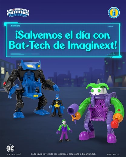 212 reactions | Tu hijo podrá salvar el día con Bat-Tech de Imaginext. Los increíbles Robots de Batman y The Joker tienen acciones de golpe y luces al colocar al personaje al centro. Es hora de Activar la Imaginación con Imaginext. 驪 | Fisher-Price | Facebook