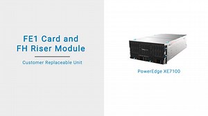 How to replace the Front End 1 (FE1) card and Full Height (FH) riser module on the XE7440 sled within a Dell EMC PowerEdge XE7100