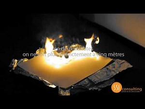 Test incendie : simulation d'incendie avec deux plaques de mousse