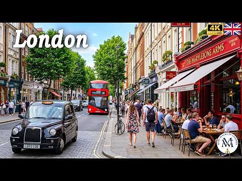 🇬🇧 LONDON WALK 4K 🔥 Walking Down the Beautiful Marylebone Neighborhood to Luxury Mayfair | True 4K