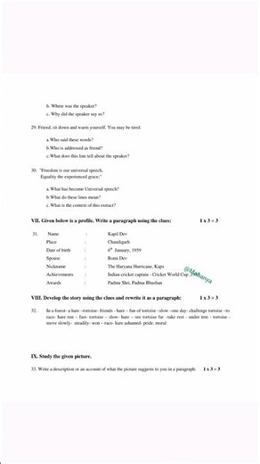 9th class English SA-2 model question paper