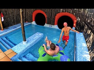 Black Hole Water Slides Lights ON POV | Aqualandia Water Park