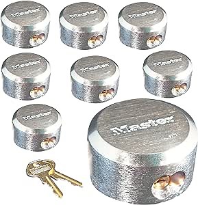 Master Lock Pro Series Hidden Shackle Padlocks, Keyed Alike 6271NKA-8 w/BumpStop Technology